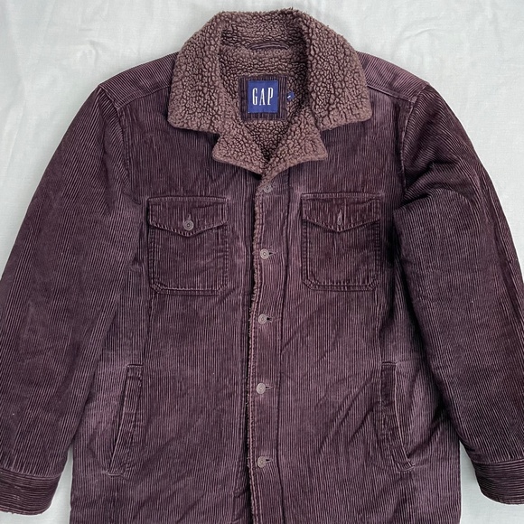 GAP Brown Corduroy Sherpa Lined Jacket - size M - Picture 2 of 6